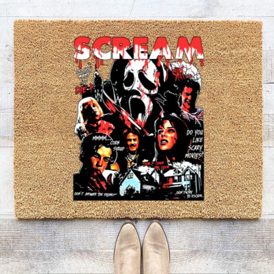 Discover Limited Vintage Scream Movie Coir Doormats, Scream Halloween Coir Doormats, Gift For Woman and Man Unisex Coir Doormats