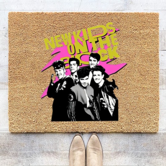Discover Vintage NKOT Block Pink, NK on The Block Vintage Style Coir Doormats, Mixtape Tour 2022 Coir Doormats, NKOT Block Band Coir Doormats, NKOT Block Concert Coir Doormats