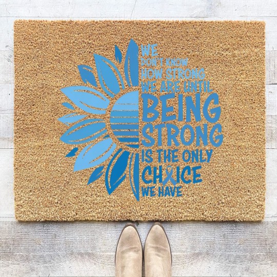Discover Colon Cancer Awareness Coir Doormats, Cancer Ribbon Graphic Tees