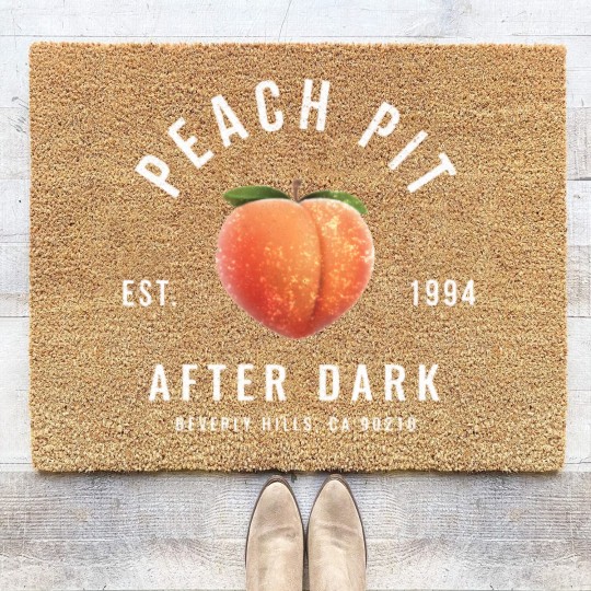 Discover Peach P After Dark - modern vintage logo - Peach P - Coir Doormats