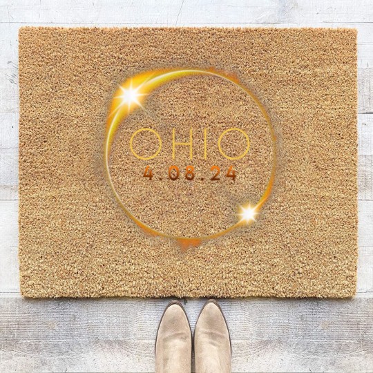 Discover Solar Eclipse 2024 State Ohio Total Solar Eclipse Coir Doormats