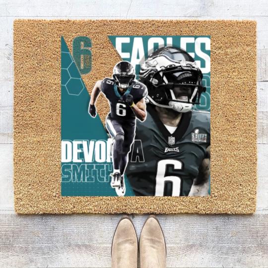 Discover DeVonta Smith Football DesignEagles Coir Doormats