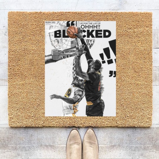 Discover LeBron James Chasedown Block Andre Iguodala Coir Doormats