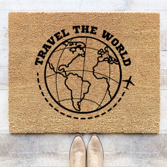 Discover World Travel Travel Coir Doormats