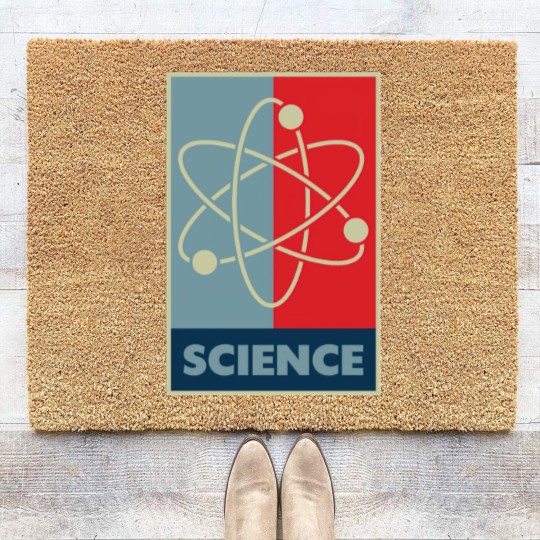 Discover Science red blue atom Coir Doormats