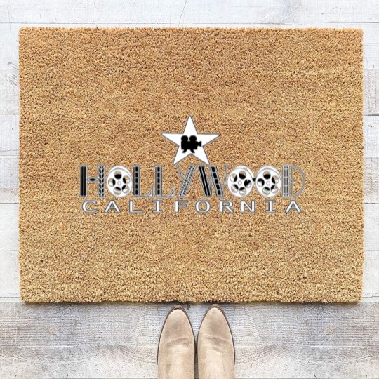 Discover Hollywood California LA Film Movie Star Souvenir Coir Doormats