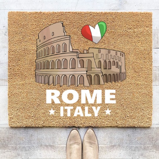 Discover I Love Rome Italy Colosseum Coir Doormats