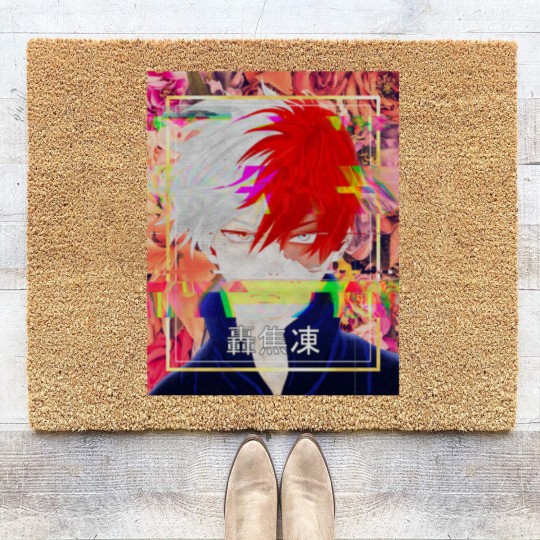 Discover Shoto Todoroki Glitch - Hero Anime - Coir Doormats
