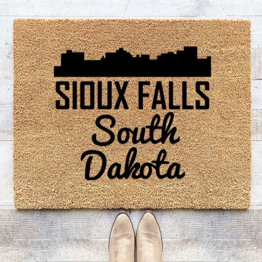 Discover Sioux Falls South Dakota Skyline Coir Doormats
