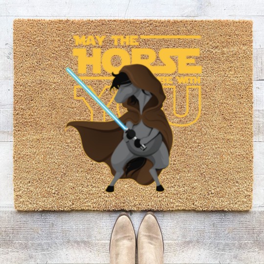Discover May The Horse Be With You Funny Parody Coir Doormats