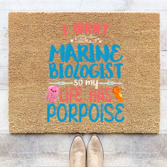 Discover Marine Biology Future Marine Biologist Gift Saying Coir Doormats