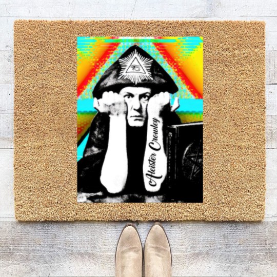 Discover Aleister Crowley Psychedelic Art Print Design - Aleister Crowley - Coir Doormats