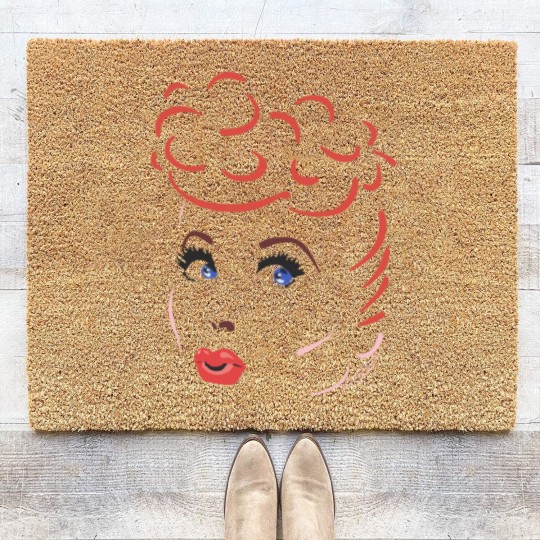 Discover I Love Lucy Silhouette White Coir Doormats