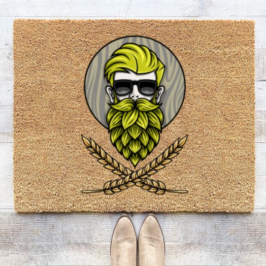 Discover Green Hops Beard - Beer Style - Hops Fashion Coir Doormats