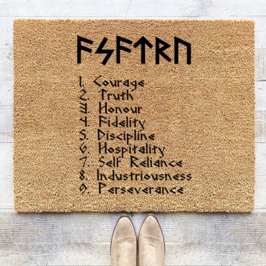 Discover asatru virtues Coir Doormats