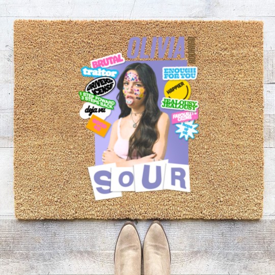 Discover Vintage Olivia Rodrigo Coir Doormats, Olivia Rodrigo Sour Tour Music Coir Doormats