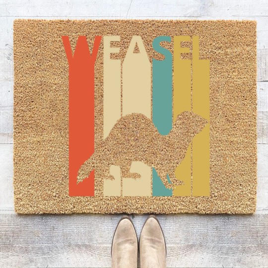 Discover Vintage Weasel Animal Silhouette Coir Doormats