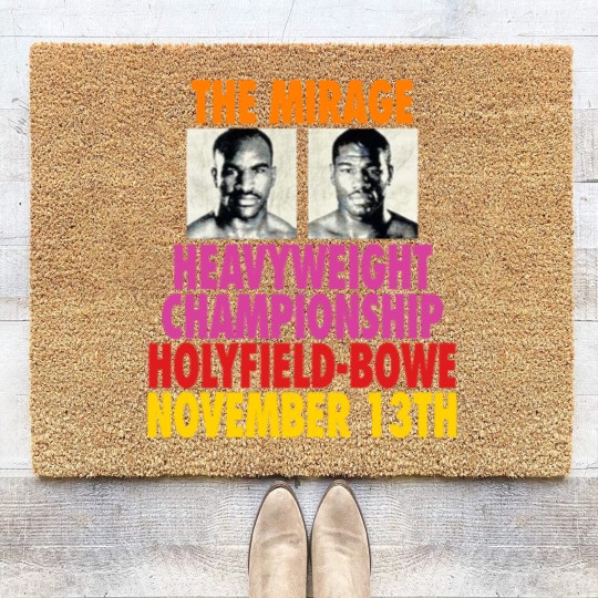 Discover Vtg Evander Holyfield Riddick Bowe Mens Boxing Coir Doormats