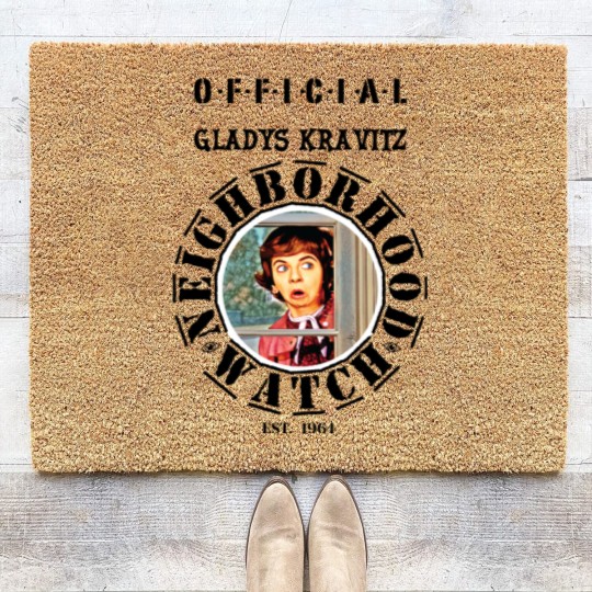 Discover "Vintage" Gladys Kravitz Neighborhood Watch - Whimsical Bewitched Fan Art | Essential Garden Flags Coir Doormats
