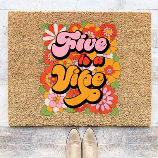 Discover Five is a Vibe 5th Birthday Party Coir Doormats
