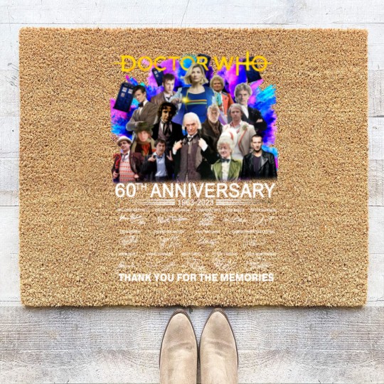 Discover Doctor Who 60th Anniversary 1963-2023 Signature Thank You Coir Doormats