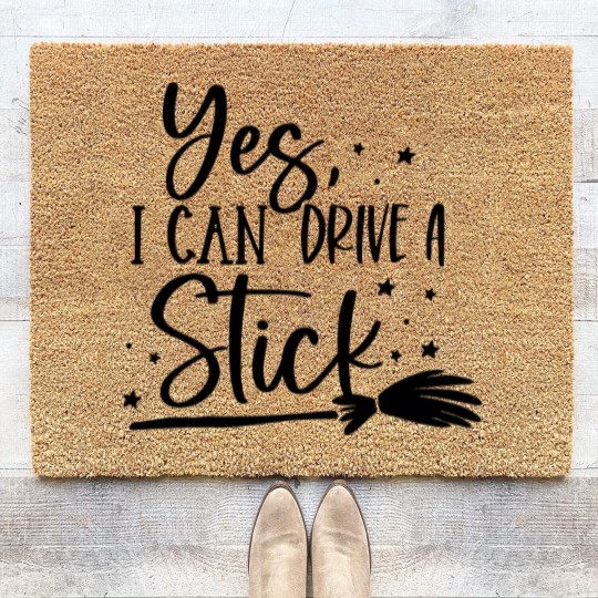 Discover I drive Stick Coir Doormats, Halloween Coir Doormats, Cute Halloween Coir Doormats