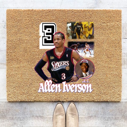 Discover Allen Iverson number 3 pro basketball player Coir Doormats