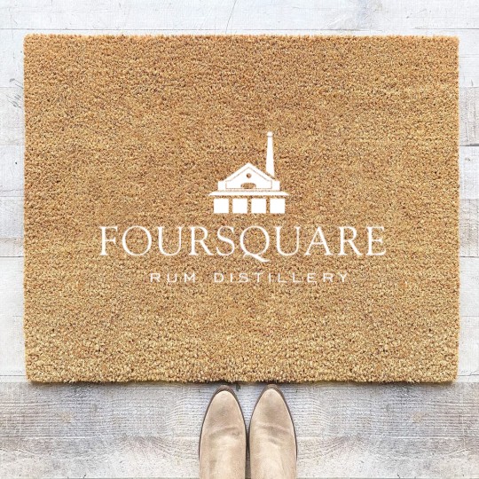 Discover Foursquare Rum Distillery - Dark Colours Abstract Pattern V1 Graphic Coir Doormats