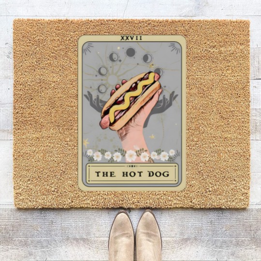 Discover Hot Dog Tarot Card Coir Doormats, Hot Dog Coir Doormats, Funny Hot Dog Coir Doormats Hot Dog Lover Coir Doormats Game day Coir Doormats Food Coir Doormats Hotdog Coir Doormats