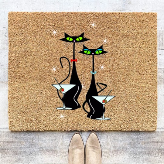 Discover MCM Atomic Cats Martini Time Coir Doormats