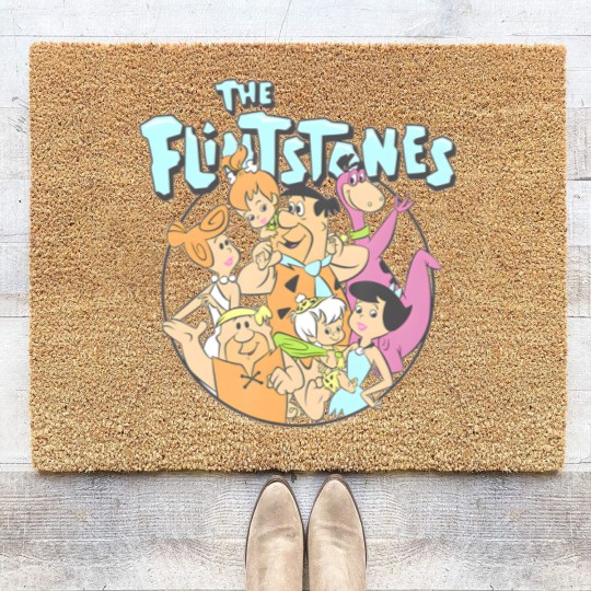 Discover the flintstones group shot family classic vintage logo t Coir Doormats