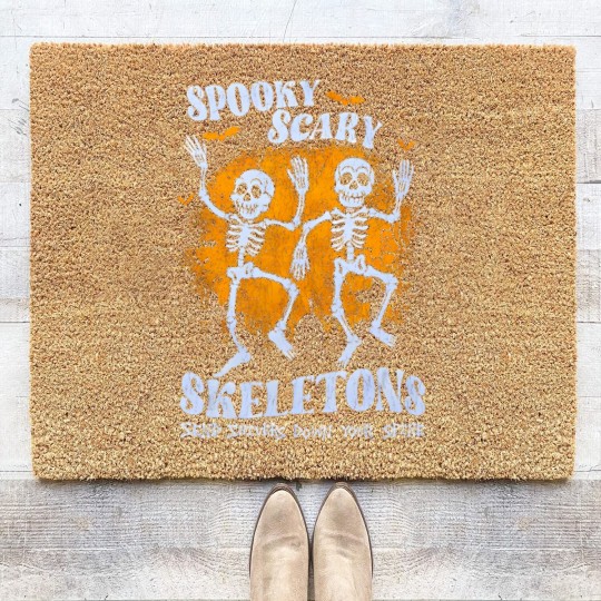 Discover spooky scary skeletons send shivers down your spine Coir Doormats