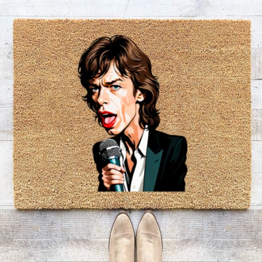 Discover Caricature of Mick Jagger Coir Doormats
