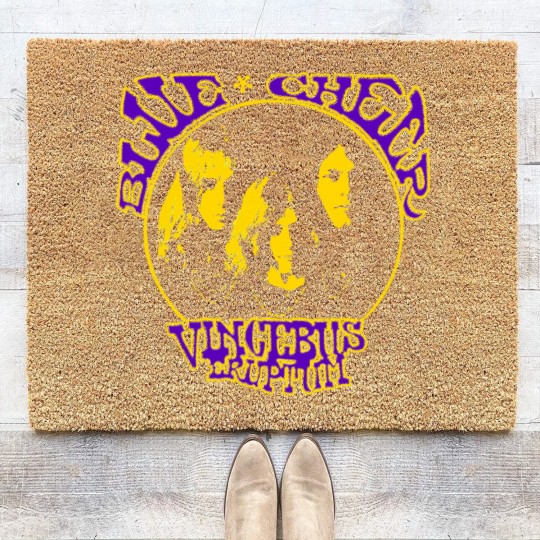 Discover Blue Cheer Cream Band Coir Doormats