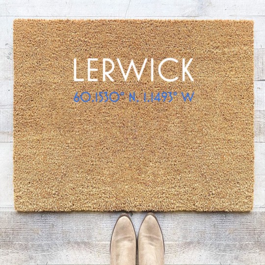 Discover Lerwick Shetland minimalist coordinates Coir Doormats