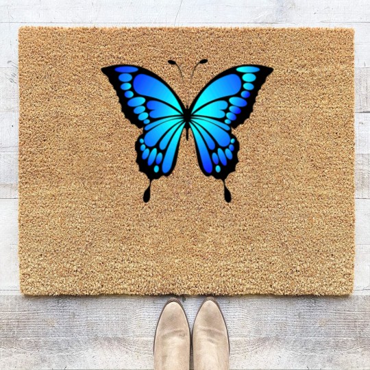 Discover blue butterfly Coir Doormats