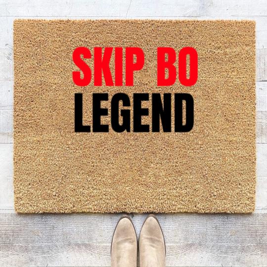 Discover Skip Bo Player Legend   Funny Skip Bo Coir Doormats for Men Coir Doormats