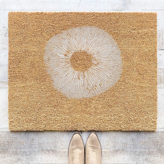 Discover Mycology Mushroom Spore Print Art Coir Doormats