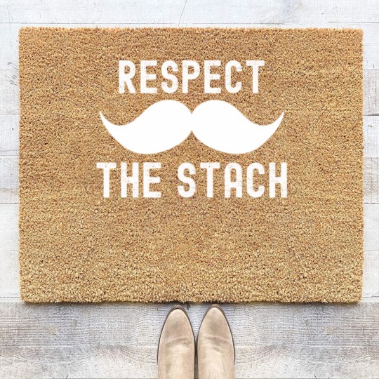 Discover funny mustache respect the stache t Coir Doormats