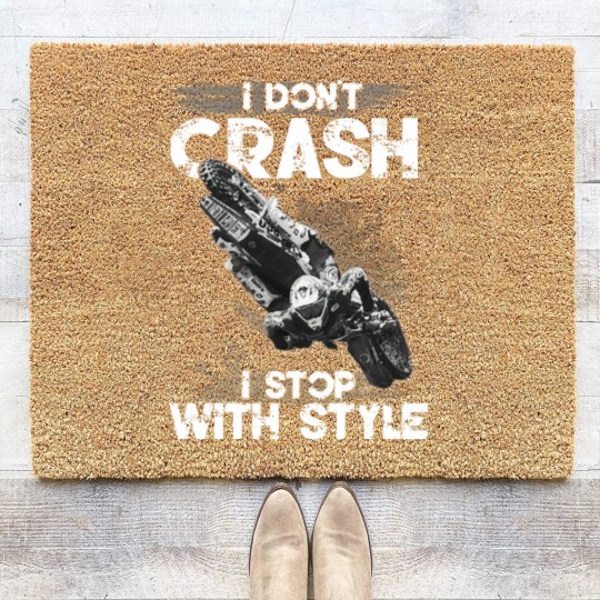 Discover I Don't Crash - I Stop With Style Coir Doormats