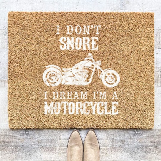 Discover I Don't Snore I Dream I'm A Motorcycle Biker Dad G Coir Doormats