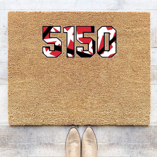 Discover 5150 E  V  H Guitar Inspired Illustration Coir Doormats