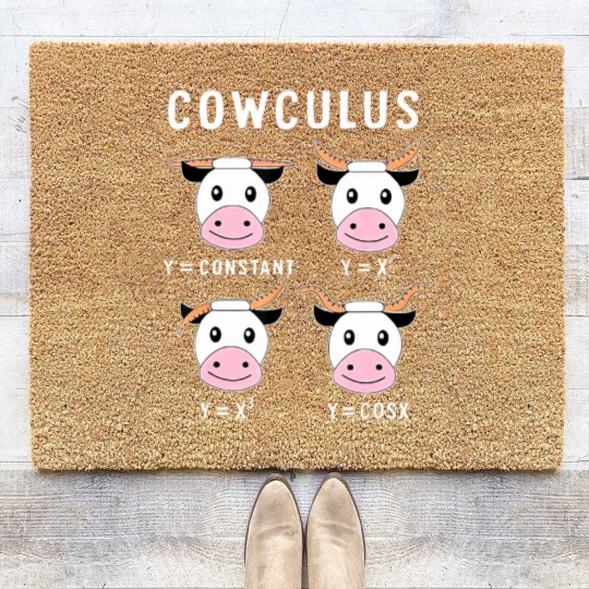 Discover Cowculus Funny Math Math Geometry Teacher Math Lover Coir Doormats