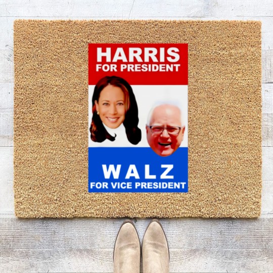 Discover Kamala Harris Tim Walz 2024 Harris Walz President Elections Coir Doormats