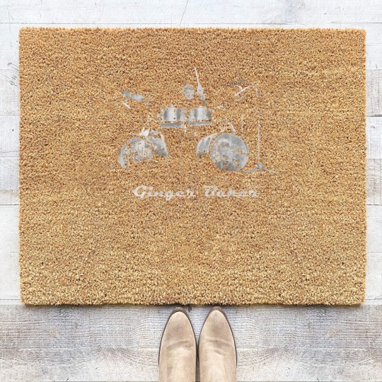 Discover Ginger Baker gift for drummer Coir Doormats