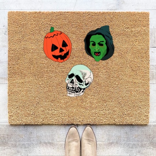 Discover Silver Shamrock Mask Set Coir Doormats