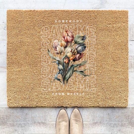 Discover Somebody Save Me From Myself Jelly Roll Coir Doormats,  Western Graphic