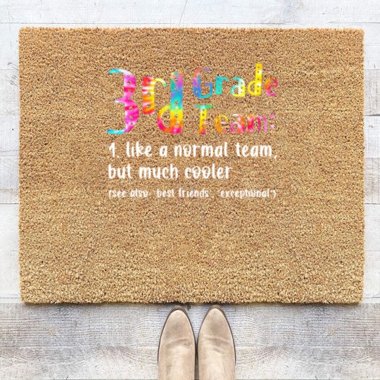 Discover 3Rd Grade Team  3Rd Grade Squad Teacher Gifts Coir Doormats