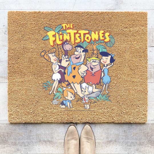 Discover the flintstones the rubbles happy families vintage shot Coir Doormats