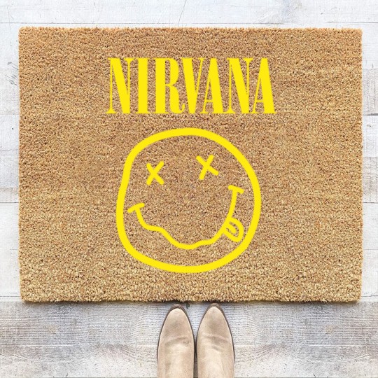 Discover Nirvanaa Yellow Smiley Coir Doormats